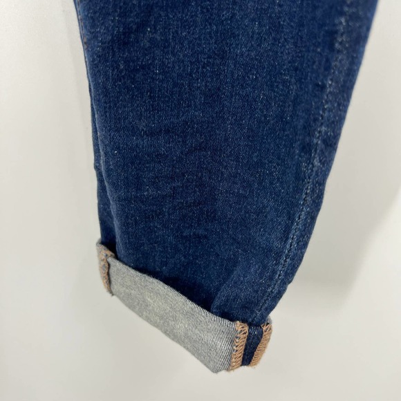 American Eagle Jeggings Dark Wash Distressed Fringe Cuff Hem Women's 8 R - Picture 8 of 10